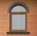 Окно из профиля Rehau Euro-Design 70 в форме арки.